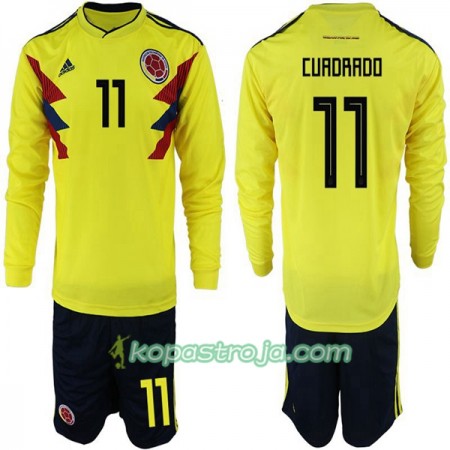 Billiga Fotbollströjor Colombia Cuadrado 11 Barn VM 2018 Hemma tröja Långärmad